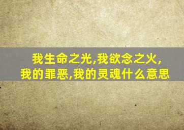 我生命之光,我欲念之火,我的罪恶,我的灵魂什么意思