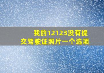 我的12123没有提交驾驶证照片一个选项