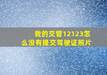 我的交管12123怎么没有提交驾驶证照片