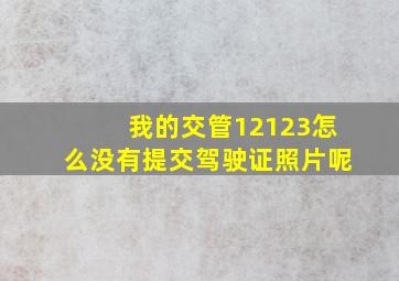 我的交管12123怎么没有提交驾驶证照片呢