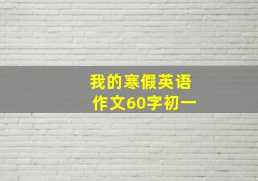 我的寒假英语作文60字初一