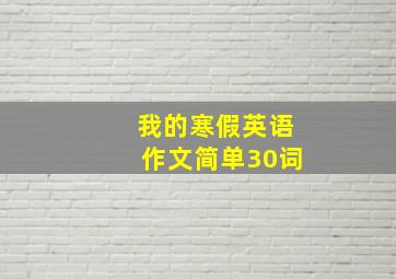 我的寒假英语作文简单30词