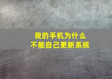 我的手机为什么不能自己更新系统