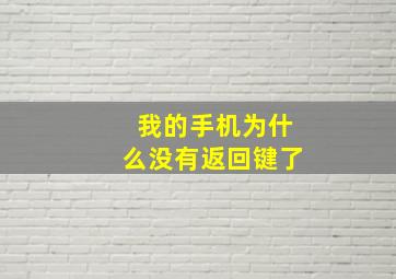 我的手机为什么没有返回键了