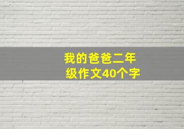 我的爸爸二年级作文40个字