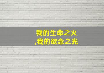 我的生命之火,我的欲念之光