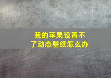 我的苹果设置不了动态壁纸怎么办