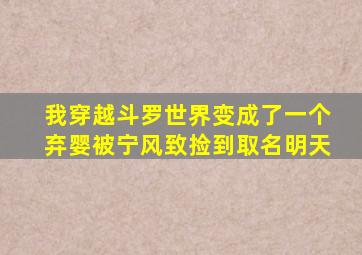 我穿越斗罗世界变成了一个弃婴被宁风致捡到取名明天