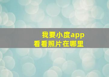 我要小度app看看照片在哪里