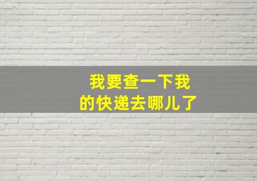 我要查一下我的快递去哪儿了