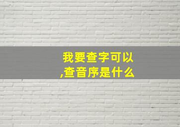 我要查字可以,查音序是什么