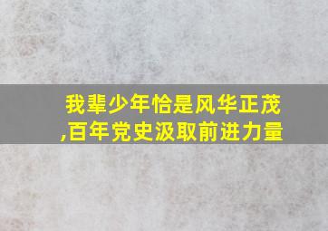 我辈少年恰是风华正茂,百年党史汲取前进力量