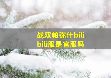 战双帕弥什bilibili服是官服吗