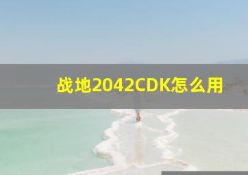 战地2042CDK怎么用