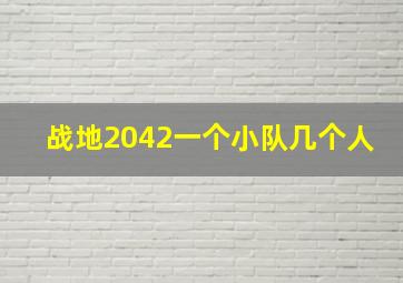 战地2042一个小队几个人