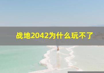 战地2042为什么玩不了