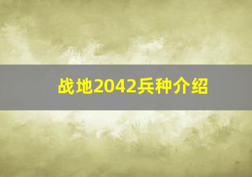 战地2042兵种介绍