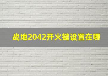 战地2042开火键设置在哪