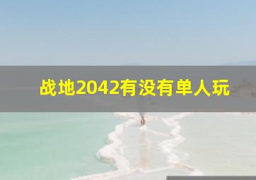 战地2042有没有单人玩