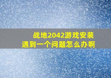 战地2042游戏安装遇到一个问题怎么办啊