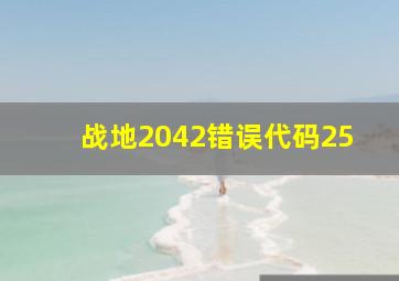 战地2042错误代码25