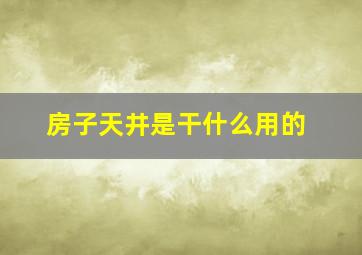 房子天井是干什么用的