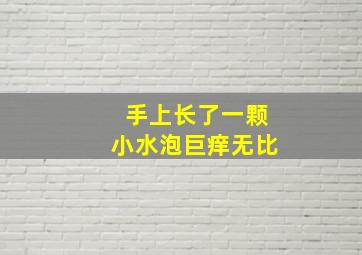 手上长了一颗小水泡巨痒无比