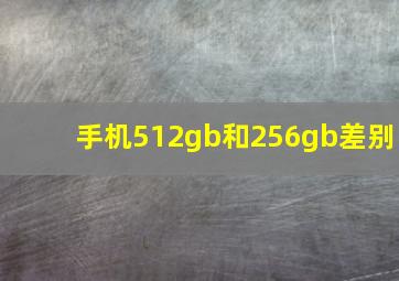 手机512gb和256gb差别