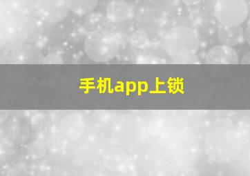 手机app上锁