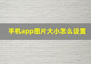 手机app图片大小怎么设置