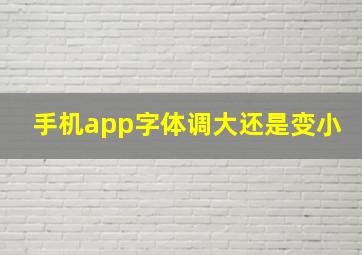 手机app字体调大还是变小