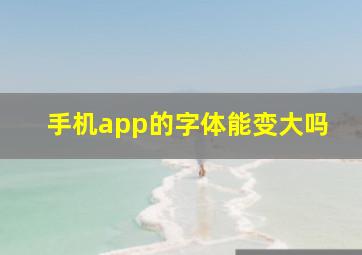 手机app的字体能变大吗