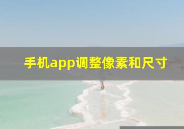 手机app调整像素和尺寸