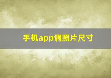 手机app调照片尺寸