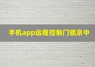 手机app远程控制门锁京中