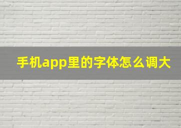 手机app里的字体怎么调大