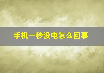 手机一秒没电怎么回事