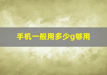 手机一般用多少g够用