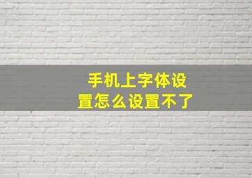 手机上字体设置怎么设置不了