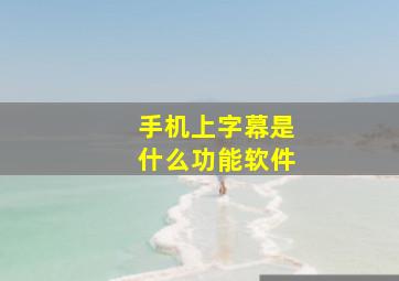 手机上字幕是什么功能软件