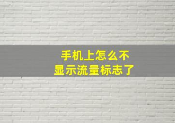 手机上怎么不显示流量标志了