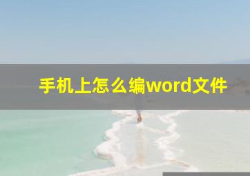 手机上怎么编word文件