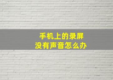 手机上的录屏没有声音怎么办