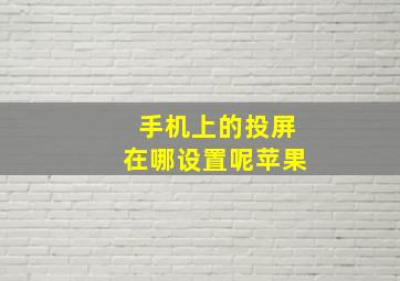 手机上的投屏在哪设置呢苹果