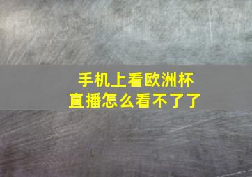 手机上看欧洲杯直播怎么看不了了