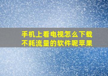 手机上看电视怎么下载不耗流量的软件呢苹果