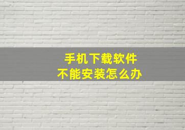 手机下载软件不能安装怎么办