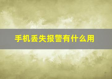 手机丢失报警有什么用