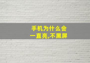 手机为什么会一直亮,不黑屏