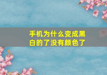 手机为什么变成黑白的了没有颜色了